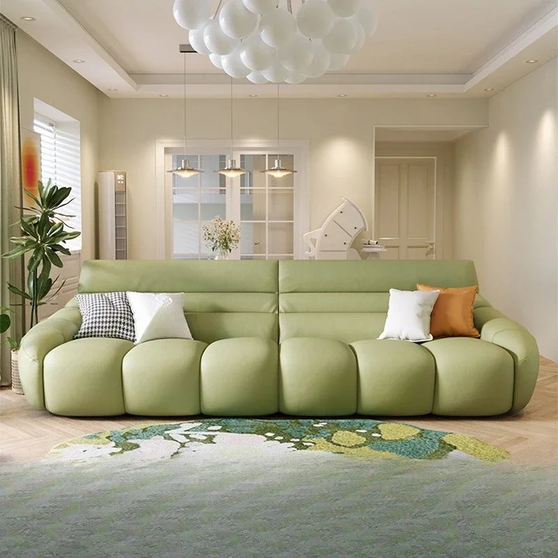 Cream wind pumpkin fabric sofa, small fresh French spring silkworm velvet