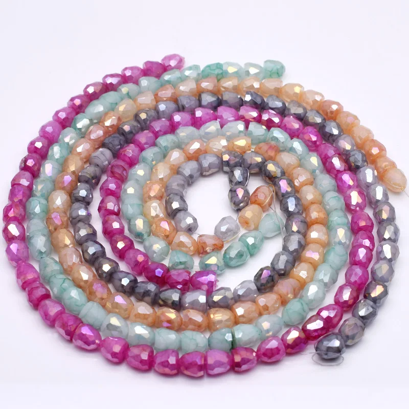 8mm 58pcs New Rose Purple color Faceted Crystal Glass Beads Bell Shape Beads Charm Loose Spacer Glass Beads For Jewelry Making