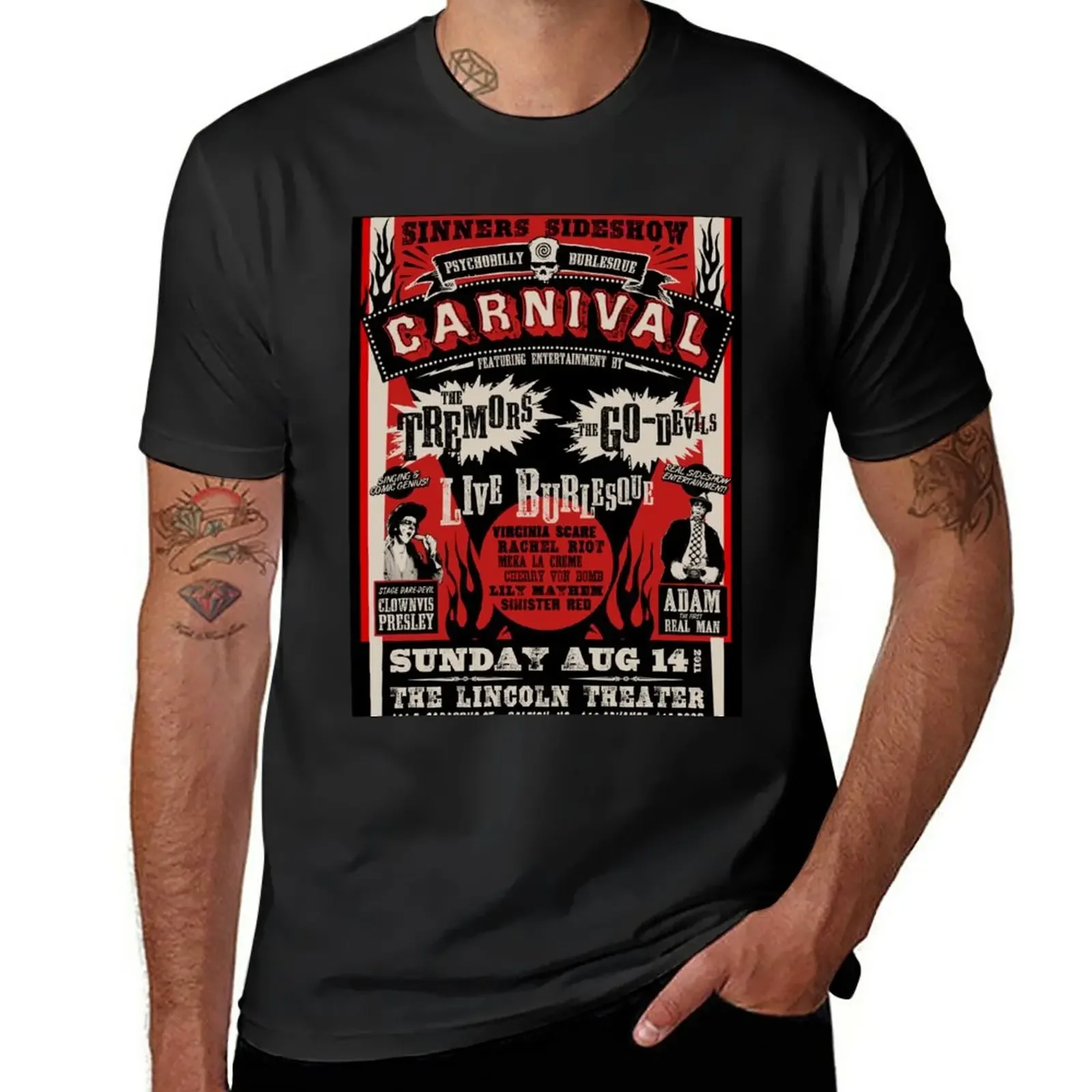 New Psychobilly Burlesque Carnival Poster T-Shirt tops custom t shirt customizeds men t shirts