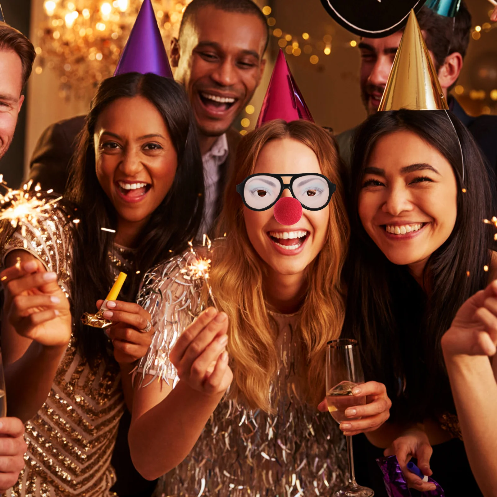 

2Pcs Crazy Eyeglasses Novelty Humor Accessories for Halloween Costume Party Unisex Prank Glasses with Bold Eye Design