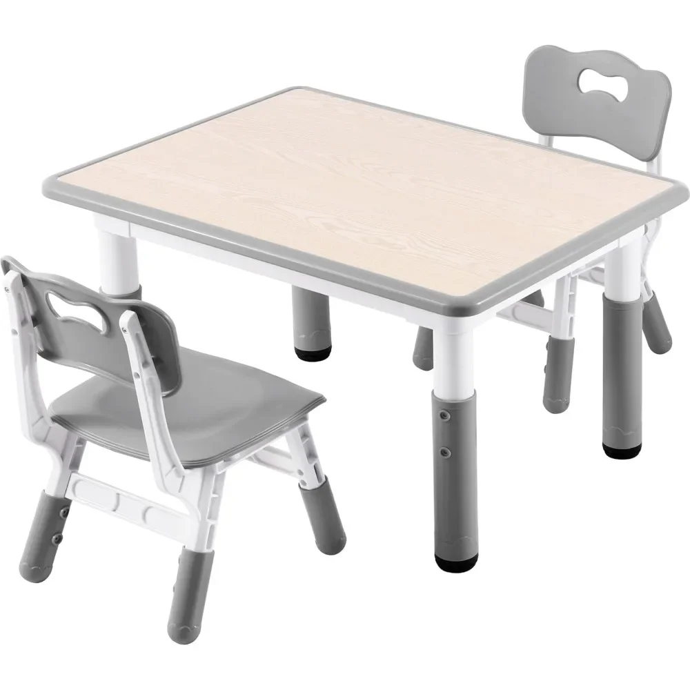 Juego de mesa y sillas de estudio para niños: altura ajustable para edades de 3 a 8 años, 31,5 x 23,6 pulgadas, diseño de graffiti, juego de escritorio y sillas para niños pequeños para aprender