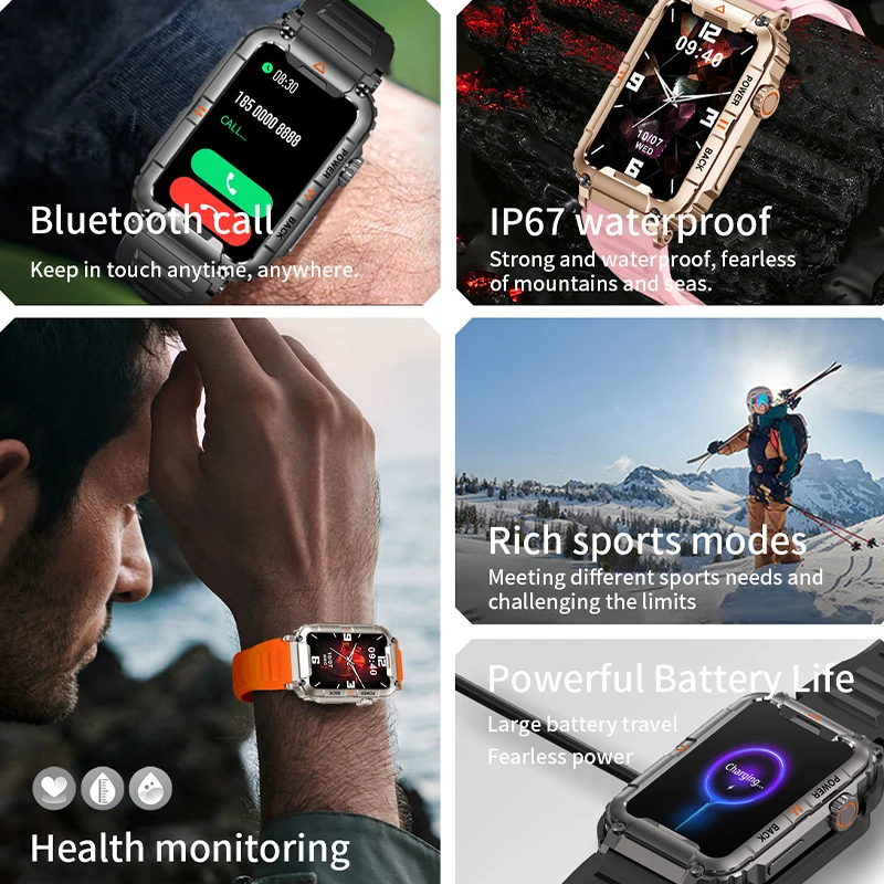 2023 New GPS Smart Watch for Men  Bluetooth Call Health Monitoring Smart Watches AI Voice Sports Waterproof Men's Smartwatches