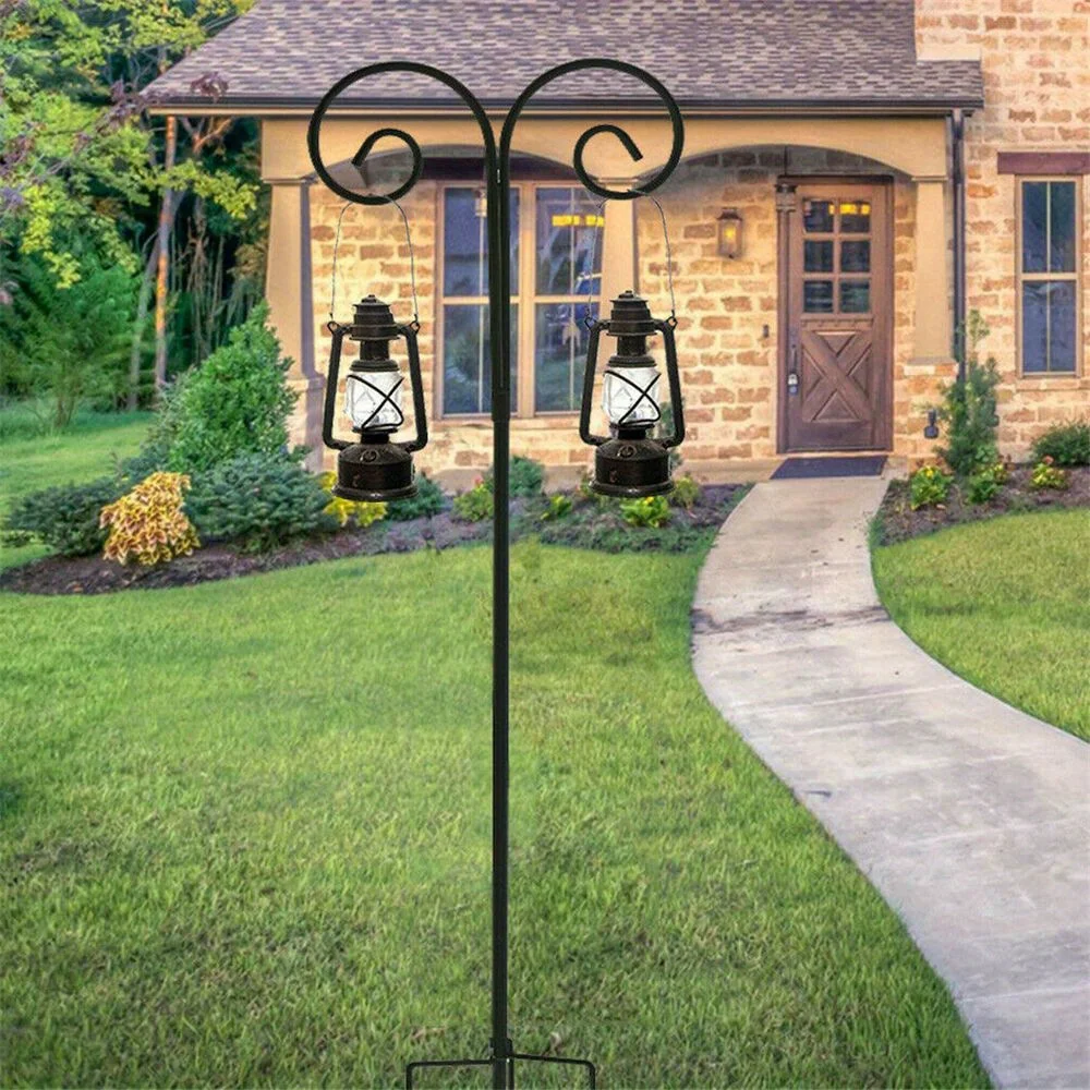 

Tall Shepherd Crook Hook Thick Bird Feeder Pole Garden Hanging Plants Decor