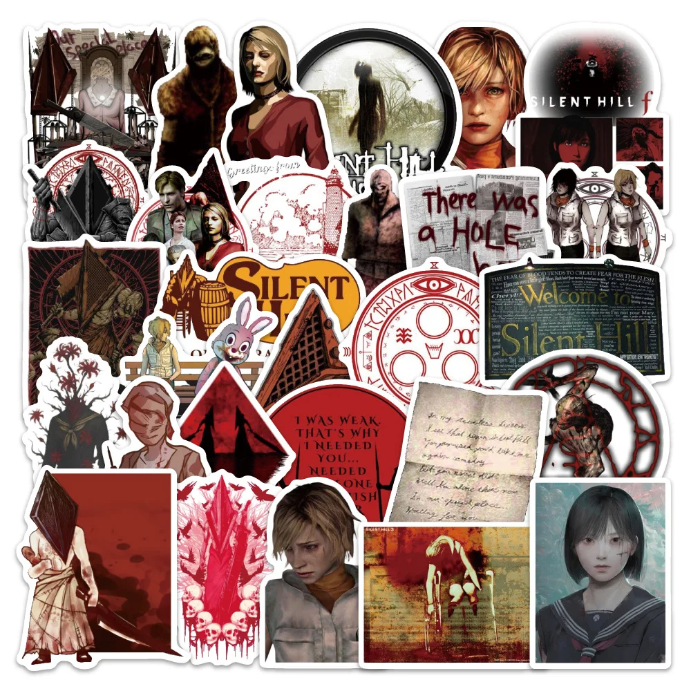 54 Pegatinas de Películas de Terror Silent Hill, Pegatinas de Dibujos Animados, Graffiti Creativo, Decoración para Vasos, Cajas de Papelería, Álbumes de Recortes