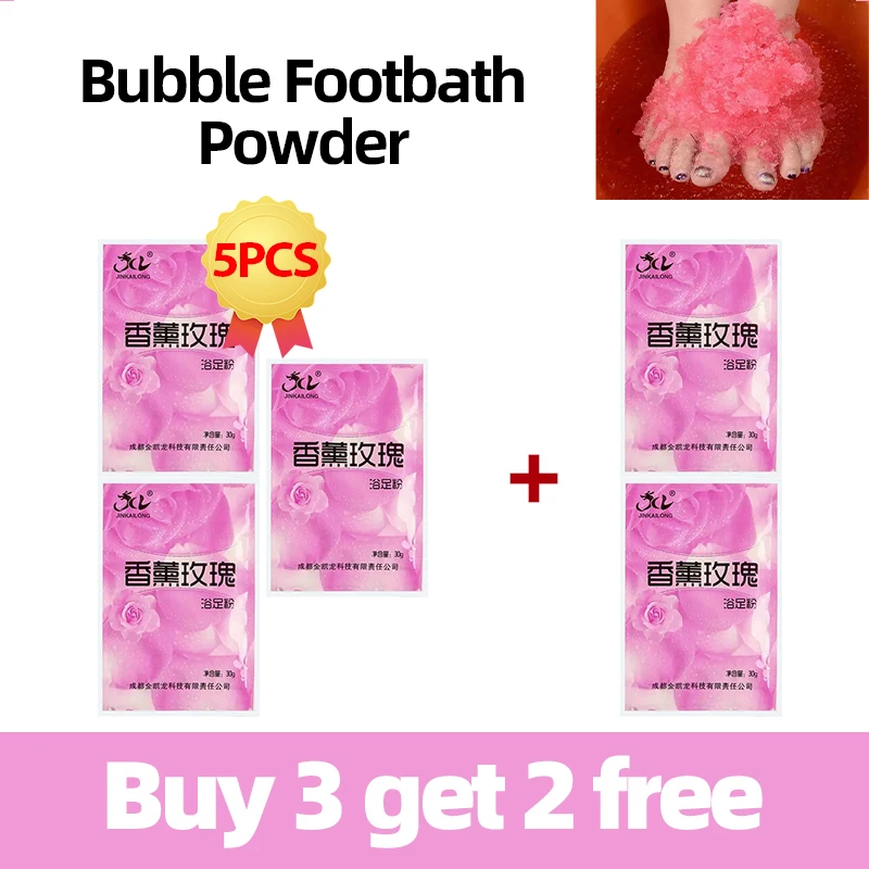 

Bubble Bath Powder SPA Exfoliation Scruber Body Foot Crystal Mud Soak Foot Bath Salt Rose Mint Lavender Skin Care 60g*5pcs