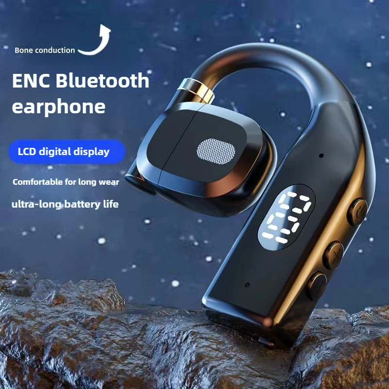 

For Left and Right Ears Earphone New Wireless Bluetooth Headset Open Ear Hanging,long Battery Life LCD Digital Display