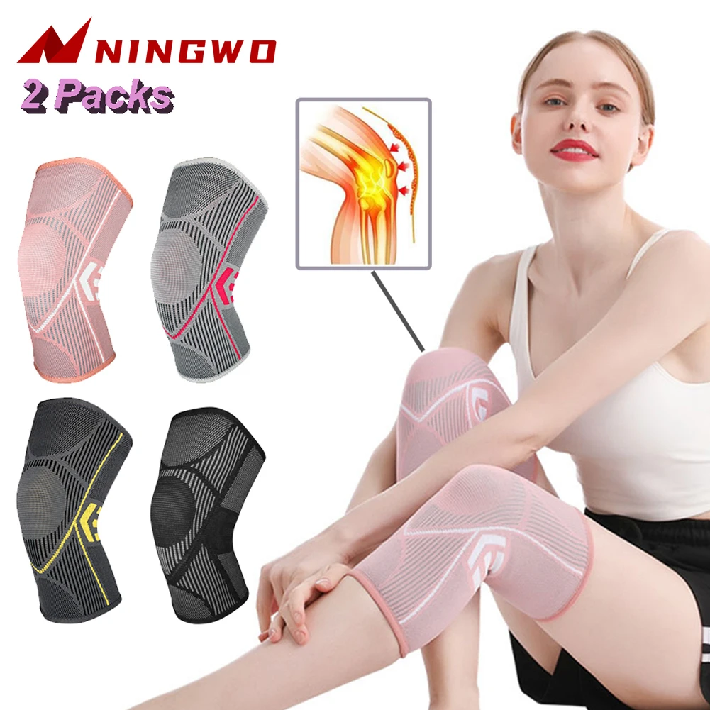 A Pair Knee Brace,Knee Compression Sleeve Kneepads Support for Arthritis Joint Fitness Men and Women, Knee Pads for Running