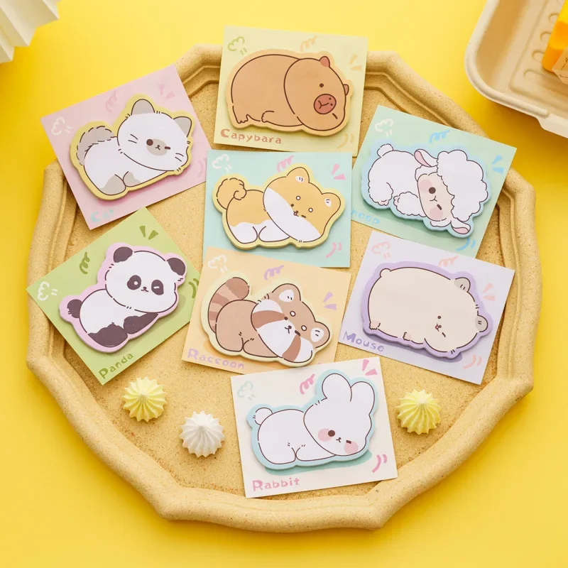 

4/8set Cute Animal Sticky Notes Cute Cartoon Memo Pad Ins Kawaii Stationery Posted Tabs Its Memo Message Paper School Supplies