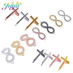 Juya Handmade Fashion Jewelry Fittings Supplies Infinity Cross Connector Charms For DIY Women Men Charm Bracelets Making