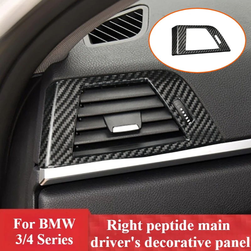 

For BMW 3 Series 4 Series RHD Models Passenger Air Vent Cover Real Carbon Fiber Interior Trim Dashboard Decoration Accessories
