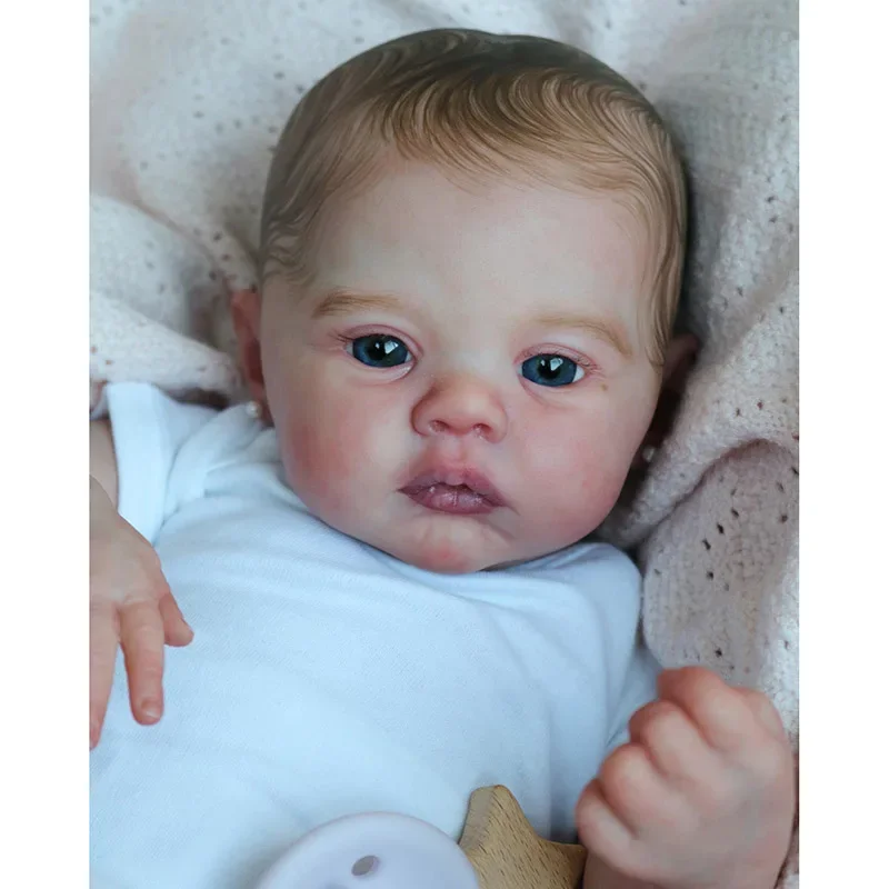 48cm Newborn Baby Reborn Doll Meadow Lifelike 3D Skin Painted Lifelike Hand-drawn Hair Very Details with Earrings Toys Gifts