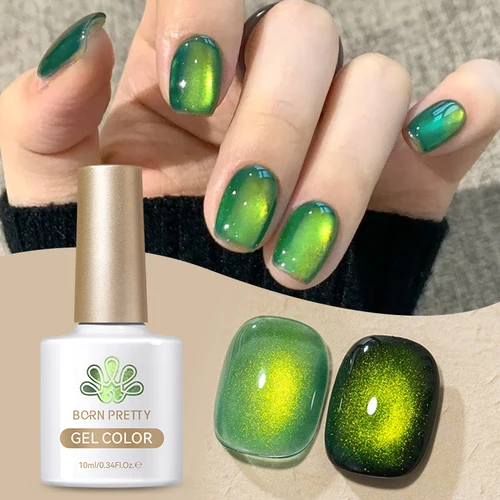 Imagen 2 del producto BORN PRETTY 10ml 9D Green Cat esmalte de uñas de Gel magnético semipermanente Soak Off UV LED barniz diseño manicura suministros de uñas