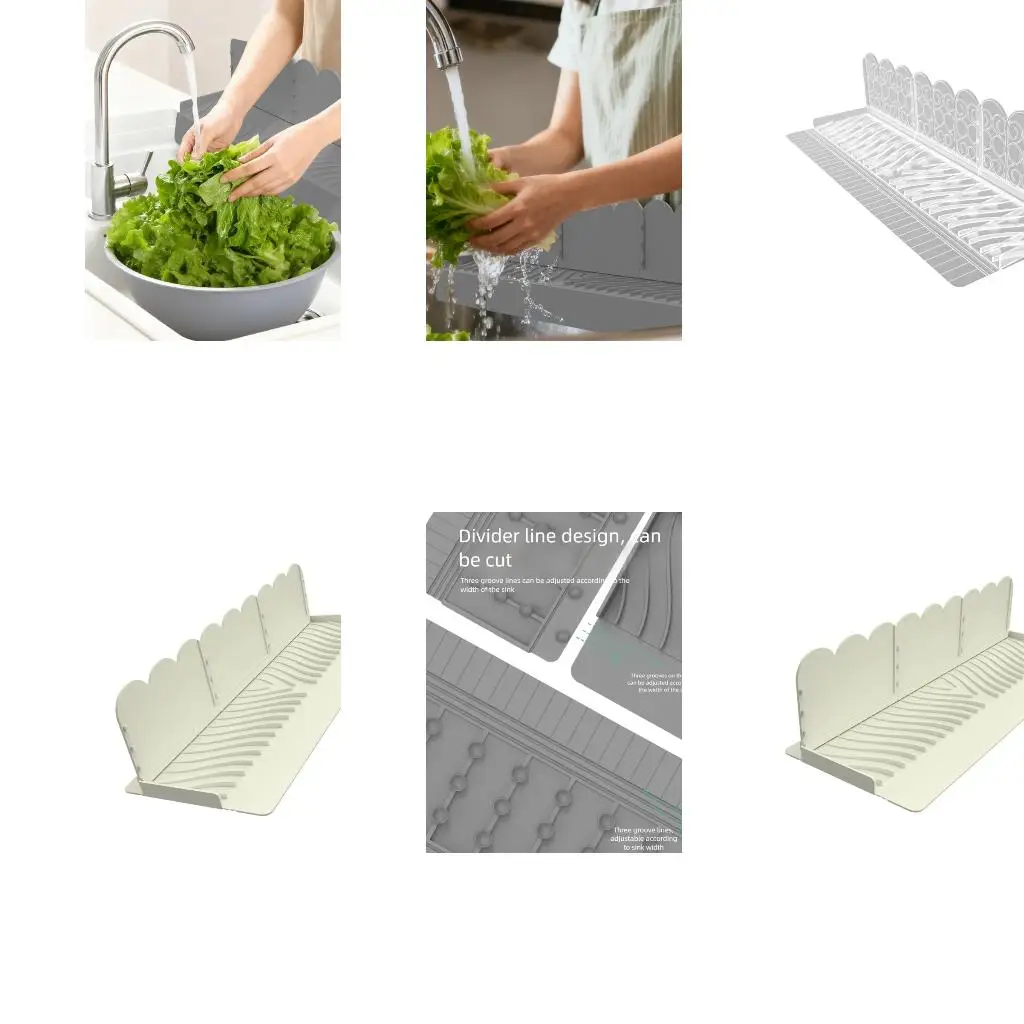  Silicone Splashes Guard For Kitchen Sink Edges With Suction Cups Customizable Waterproof Barrier Flexible Splatters Protector
