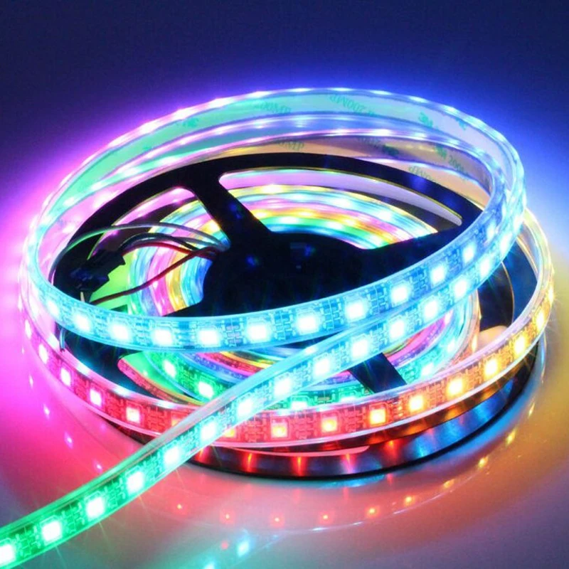 5m WS2812B Smart led pixel strip  DC5V individually addressable rgb 5050 stripe Black/White PCB 60leds with 60pixels, Wholesale