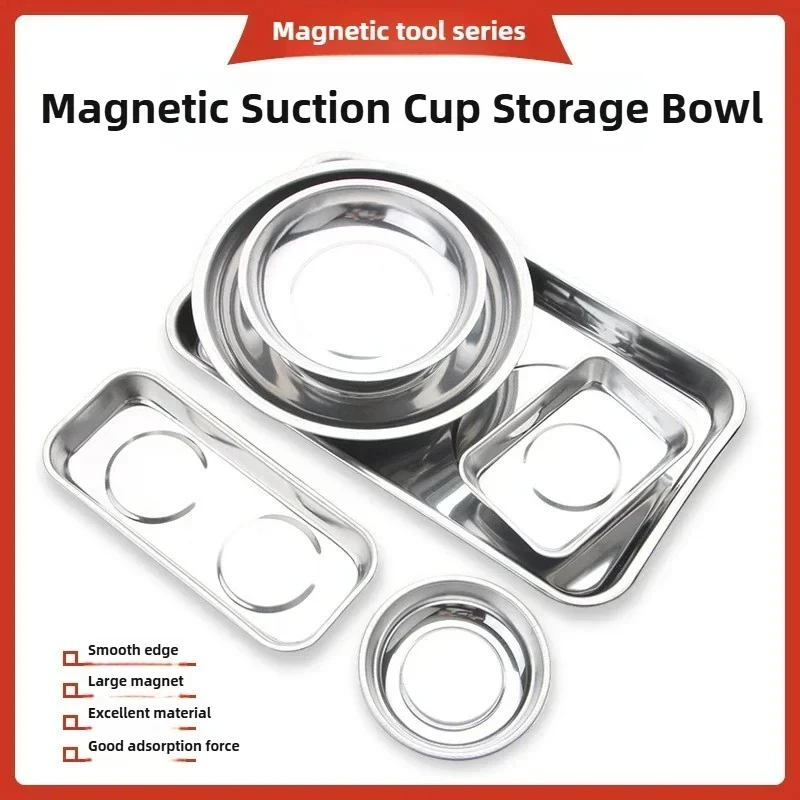 Round /Square Magnetic Bowl, Durable with Magnetic Stainless Steel Parts Tray for Easy Access and Prevention of Parts Loss