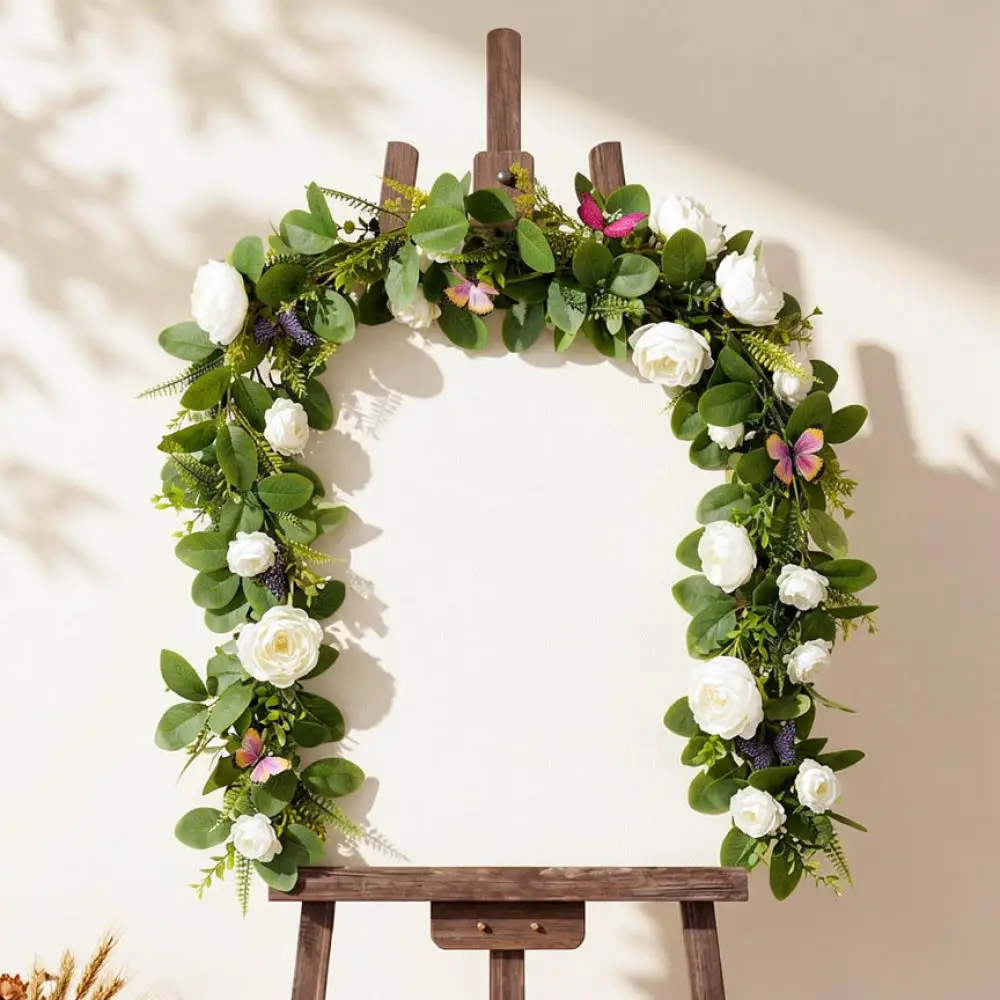 Artificial Peony Flower Vine Silk Garland Wedding Arch Ornament Hanging Plant Fake Floral For Shop Window Decor