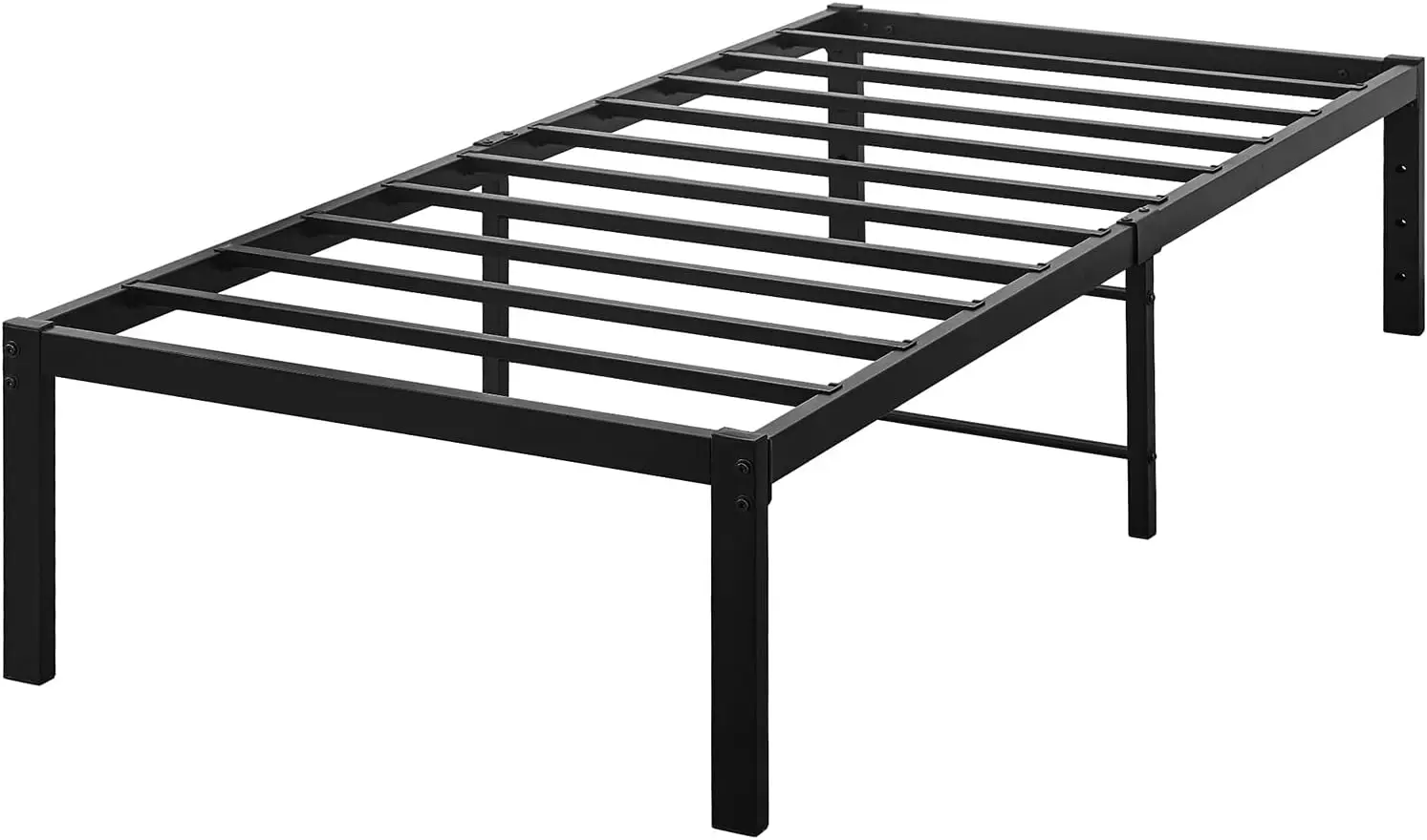 Single Metal Bed Frame, Smartbase Under Bed Storage Steel Mattress Bed Base Platform Foundation Strong Metal Slats