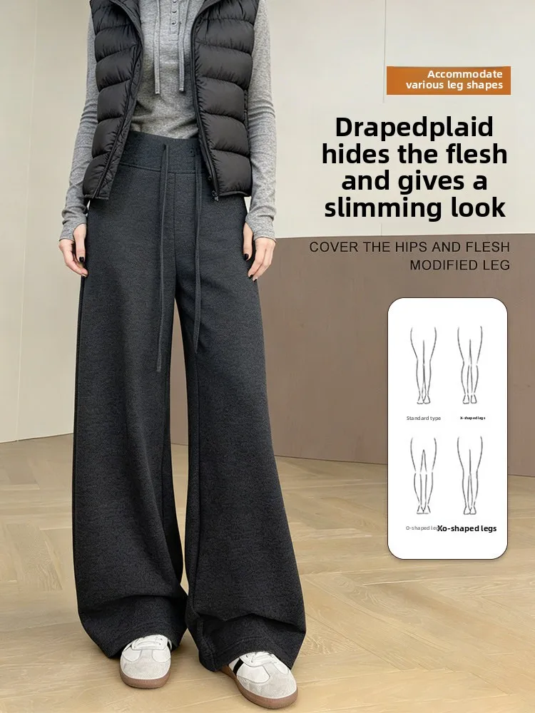 Damskie spodnie do jogi z podszewką, z wysokim stanem, proste nogawki, wąskie, ocieplane spodnie sportowe, codzienne, jednokolorowe.