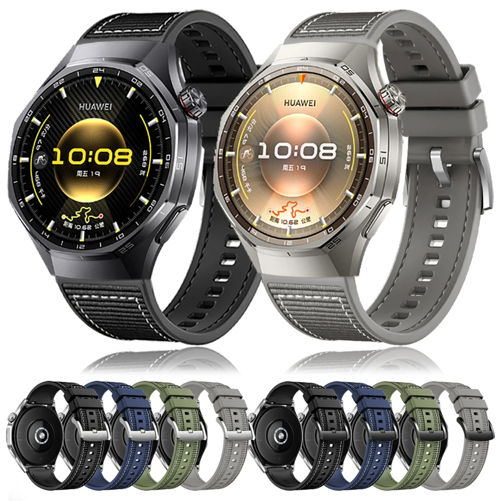 Official 22mm Composite Nylon Strap For HUAWEI WATCH GT 6 5 4 46mm/Watch 5 Pro GT 3 2 Pro Sport Silicone Soft Bracelet Wristband
