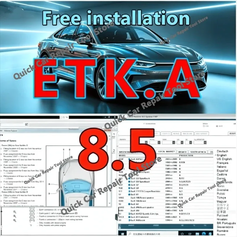 2026 hot New Etk.a 8.5 for A-udi for V---W Auto Repair Software Group Vehicles Electronic Parts Catalog ETKA 8.5 Multi-Language
