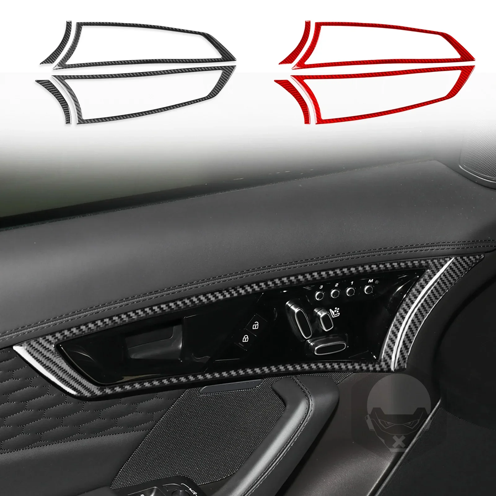 For Jaguar F-type X152 2013-2024 Accessories Real Soft Carbon Fiber Car Interior Handle Frame Cover Trim Sticker