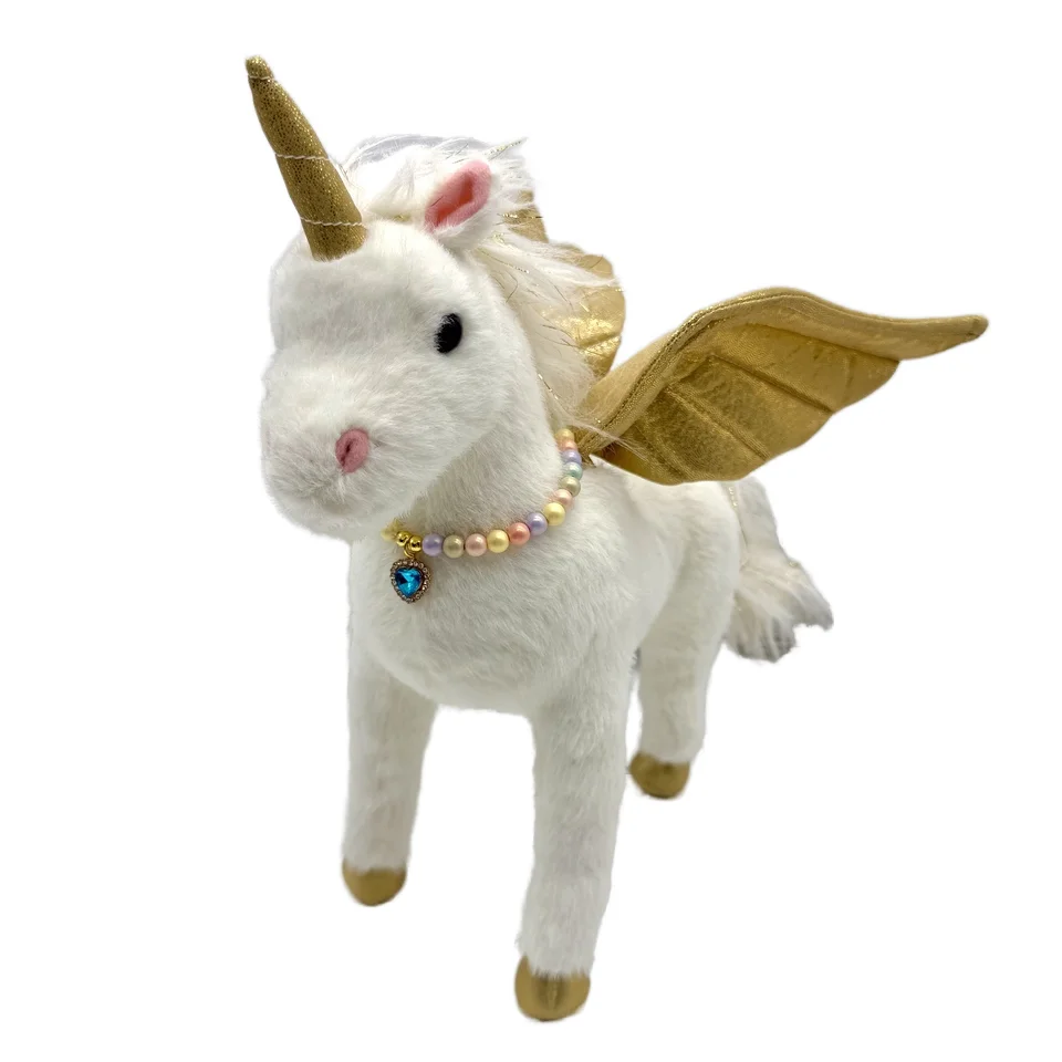 New Design Pink White Unicorn Horse Toy with Wings Soft Plush Stuffed Animal for Children's Sleep & Gifts PP Filled
