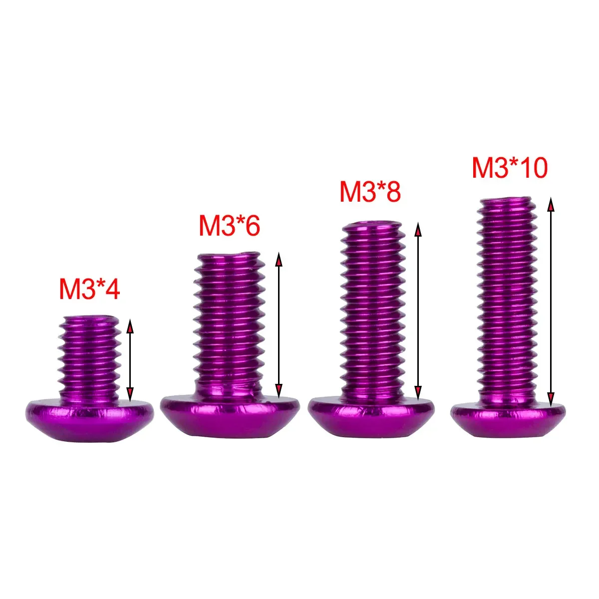 10-50pcs Round Countersunk Screw M3 Colourful Aluminum Alloy Hex Hexagon Socket Button Head Machine Screw Bolts for 1/10 RC Car