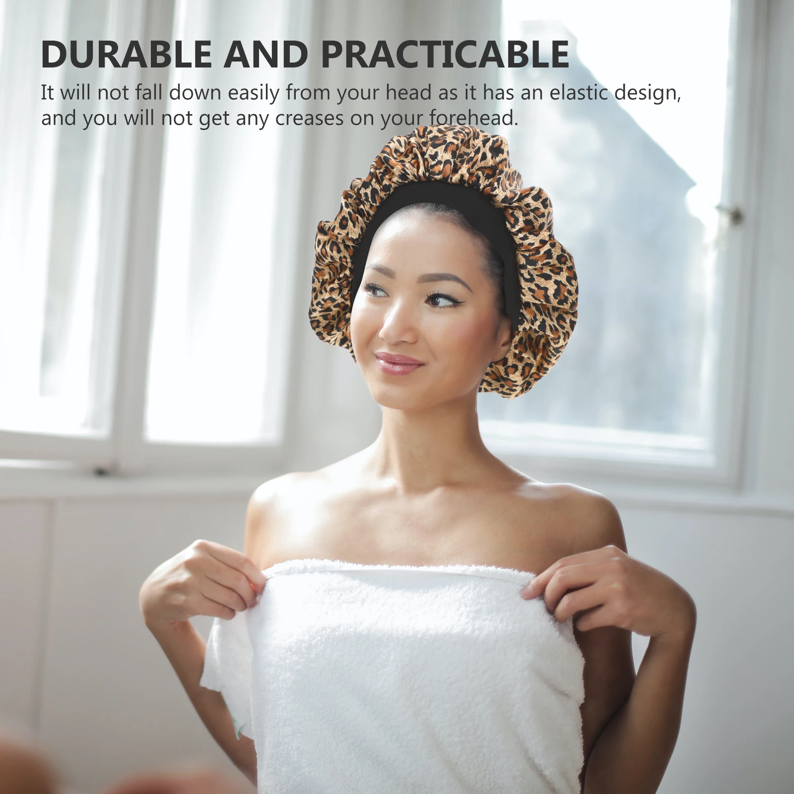 

3Pcs Satin Bonnet Household Women Sleep Hat Elastic Wide Rim Sleeping Hat Hair Bonnet Prevent Hair Breakage Multi Use