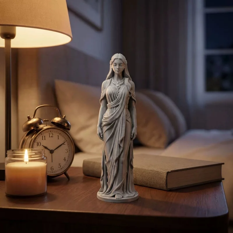 New 3D printed imitation sculpture, long haired beautiful woman portrait model, creative gift, high-precision ornament