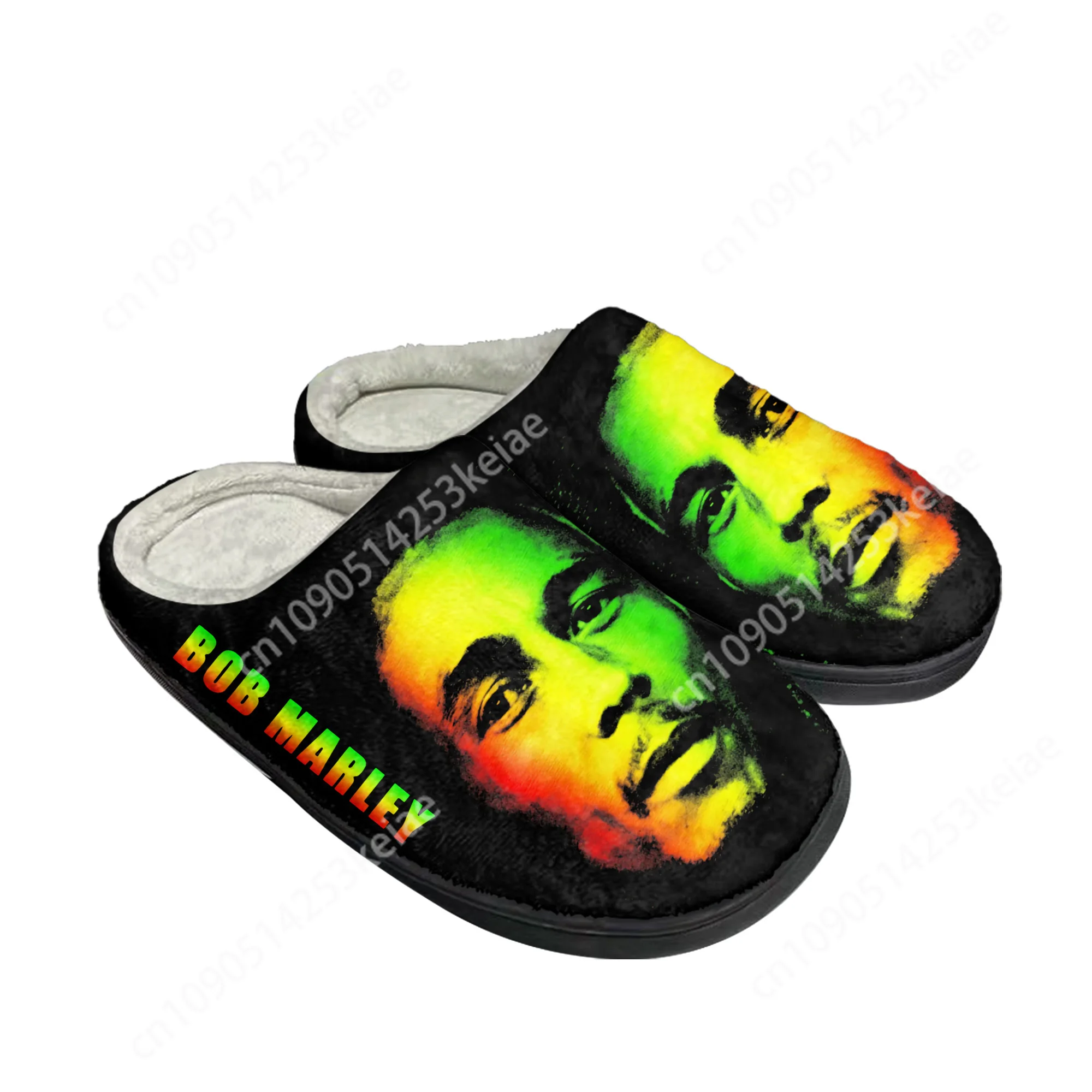 

Hot Bob Marley Reggae Rasta Singer Home Cotton Custom Slippers Mens Womens Sandals Plush Casual Keep Warm Shoes Thermal Slipper