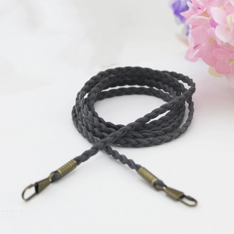 Fashion Thin Bag Strap 120cm SolidColor Bag Chain Woven Bags Belt Replacement Purse Handle Belt Handbag Shoulder Bag Accessories