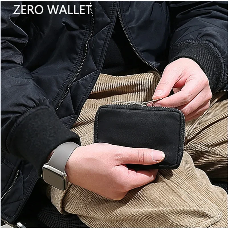 Japanese Men Wallet Earbuds Storage Bag Credit Card Holder Case For Boys Girls Journey Bank Card Organizer Zipper Coin Purse image 2