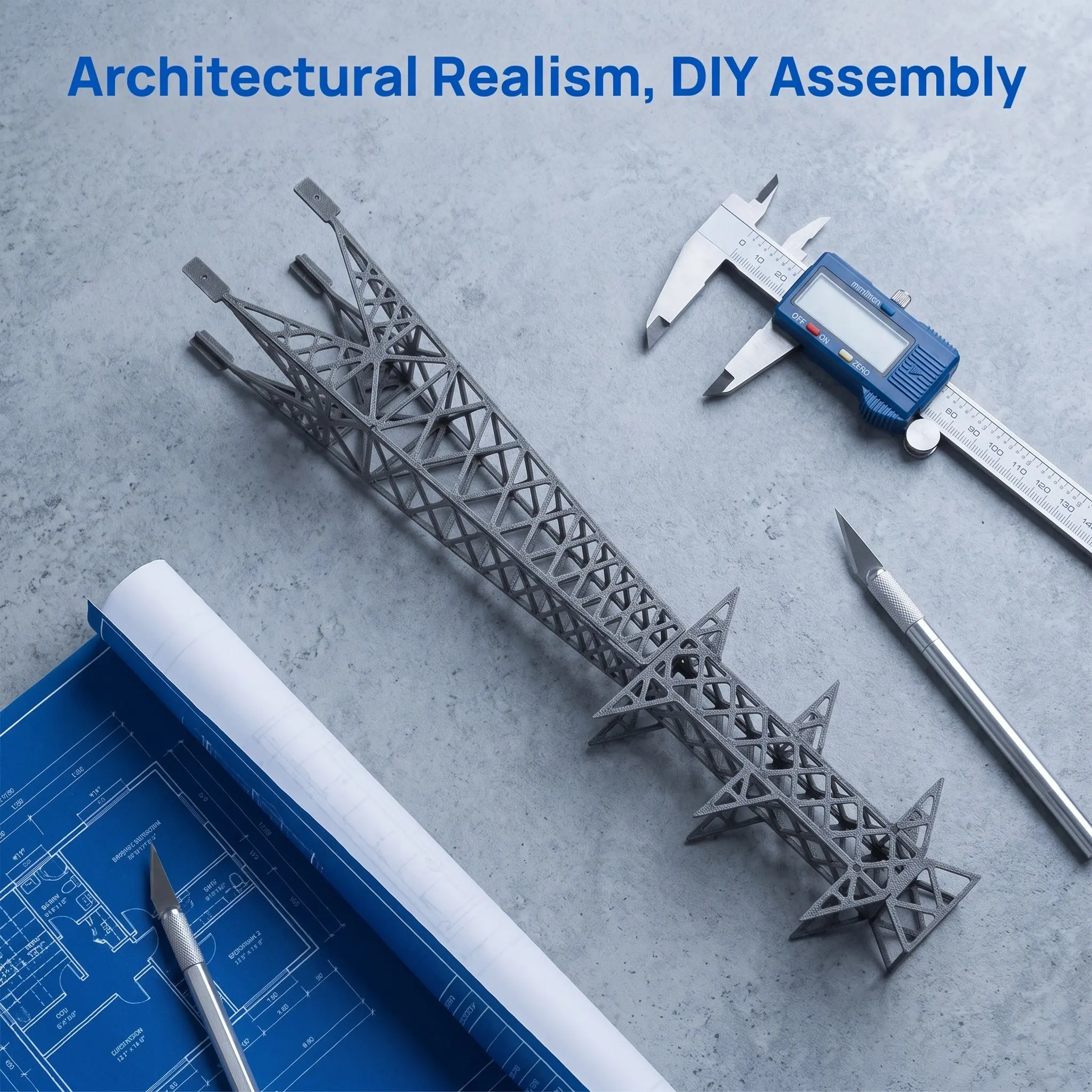 Miniature Electrical Transmission Tower Detailed Design for Hobbyist Modeling and Railway Scene Enhancement