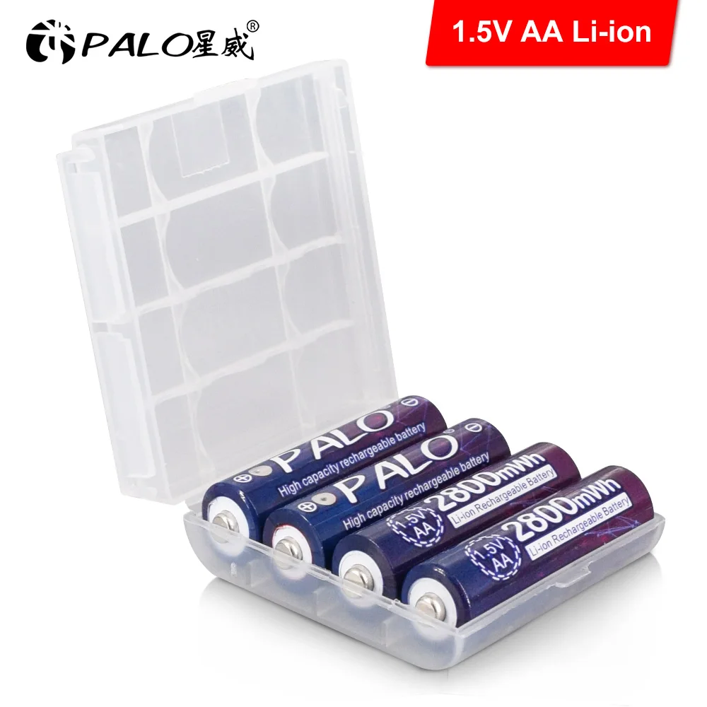 PALO 1.5V AA Li-ion Rechargeable Battery AA 1.5V 2800mWh lithium AA li-ion rechargeable battery Bateria AA 1.5V for thermometer