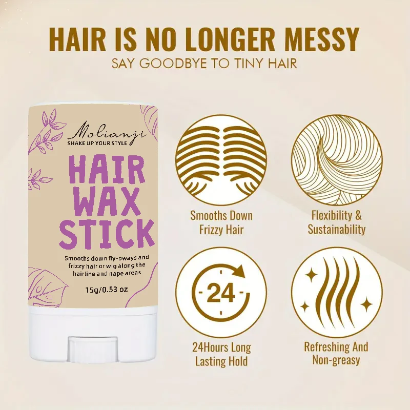 

Hair Wax Stick, Hair Wax Gel for Caring, Flying Hair, Used to Control Hair Edges, Non-Greasy Styling Wax Stick