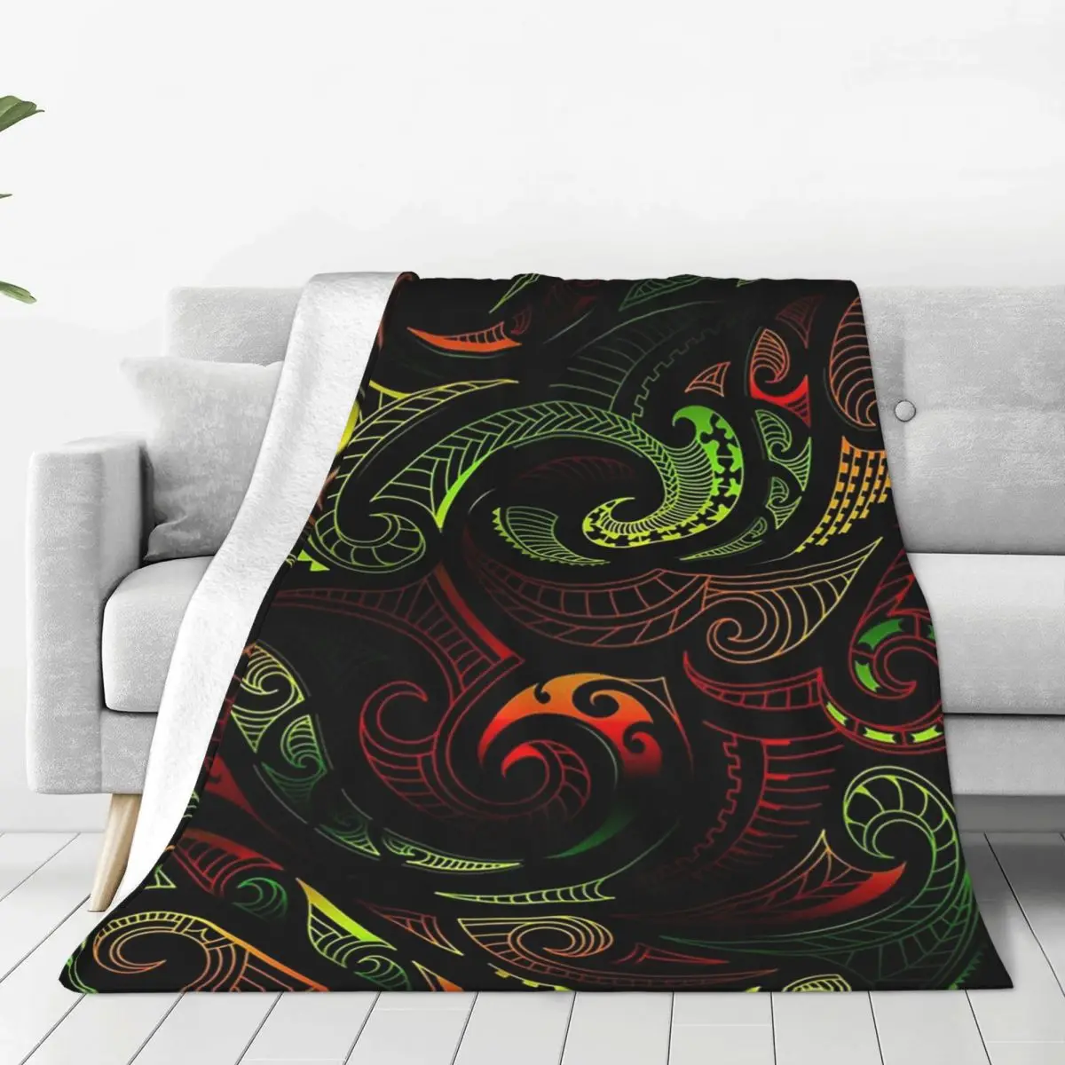 Maori Earth Tones Tribal New Zealand Maori Blanket Flannel Sofa Throw Blankets For Home Bedroom Outdoor Throws Bedspread Quilt