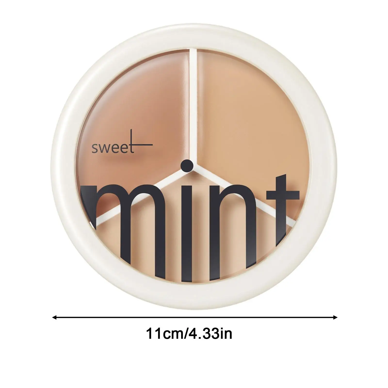 (send brush) Sweet Mint 3 Color Concealer Palette Cream Base Full Coverage Cover Acne Spots Dark Circles Facial Makeup Foundatio