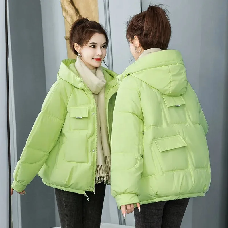 Autumn Winter Women Cotton Coat Korean Loose Cotton Padded Jacket Female Short Warm Thicken Parkas Coat 2024 New Women Outwear