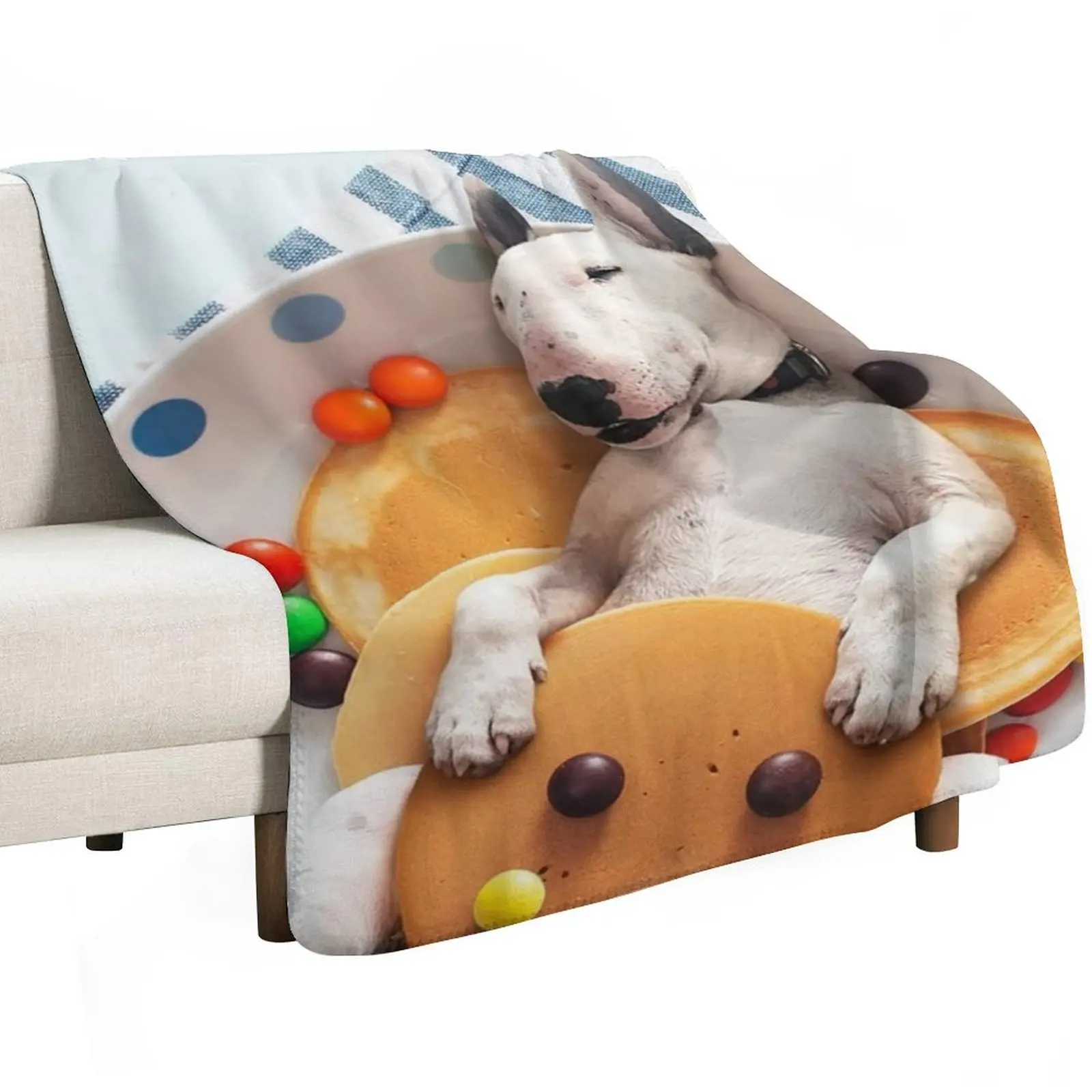 Miniature Bull Terrier Pancakes Throw Blanket Camping Hair christmas gifts Luxury Brand for winter valentine gift ideas Blankets