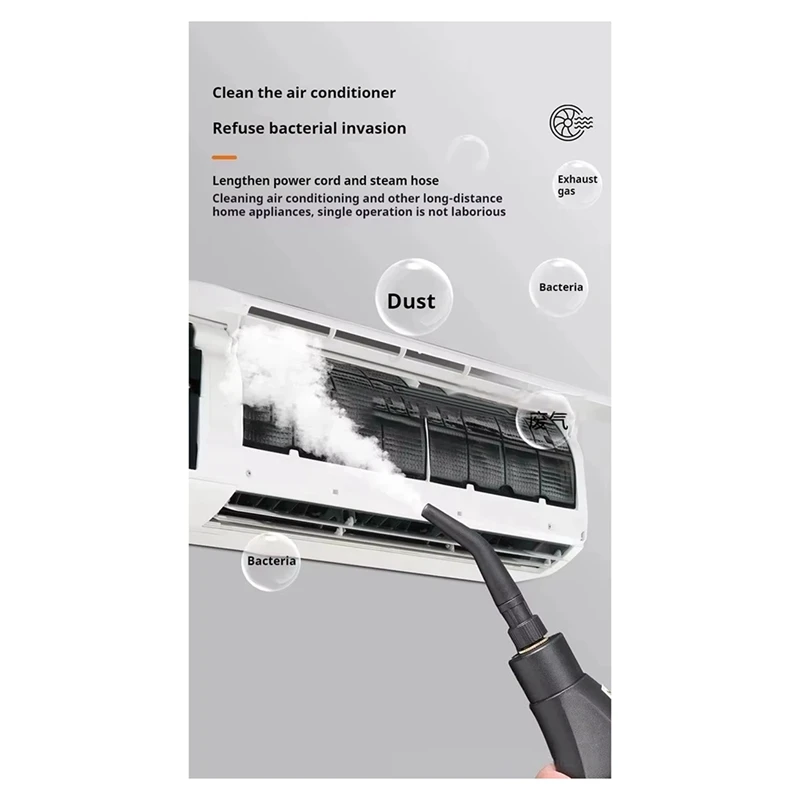 

1200ML Steam Cleaner 2500W HighTemperature and High Pressure Air Conditioning Kitchen Hood Home/Car Steaming Cleaner(EU)