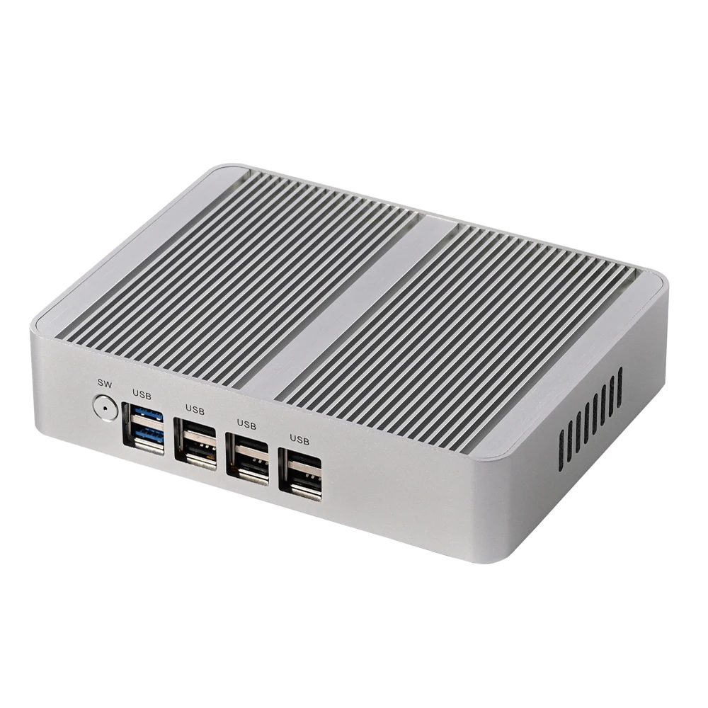 12th Gen Fanless Industrial Mini PC Alder Lake N100 Quad Core Dual LAN NVMe Win 11 3x4K UHD HTPC Comupter 2*HD DP 16G DDR4 512G