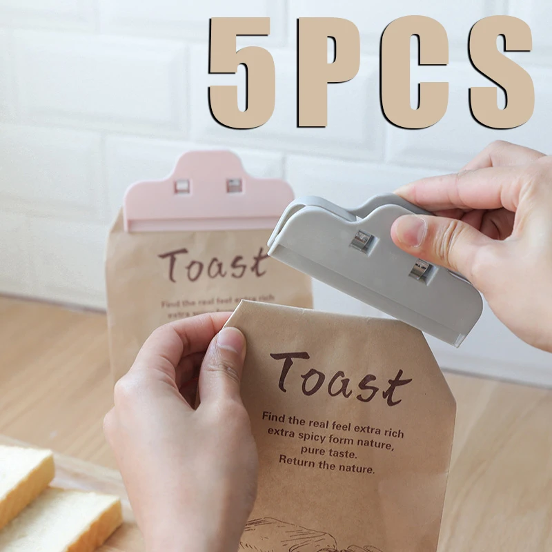 5 unids/lote portátil grande almacenamiento de cocina comida Snack sello sellado bolsa Clips sellador abrazadera herramienta de plástico