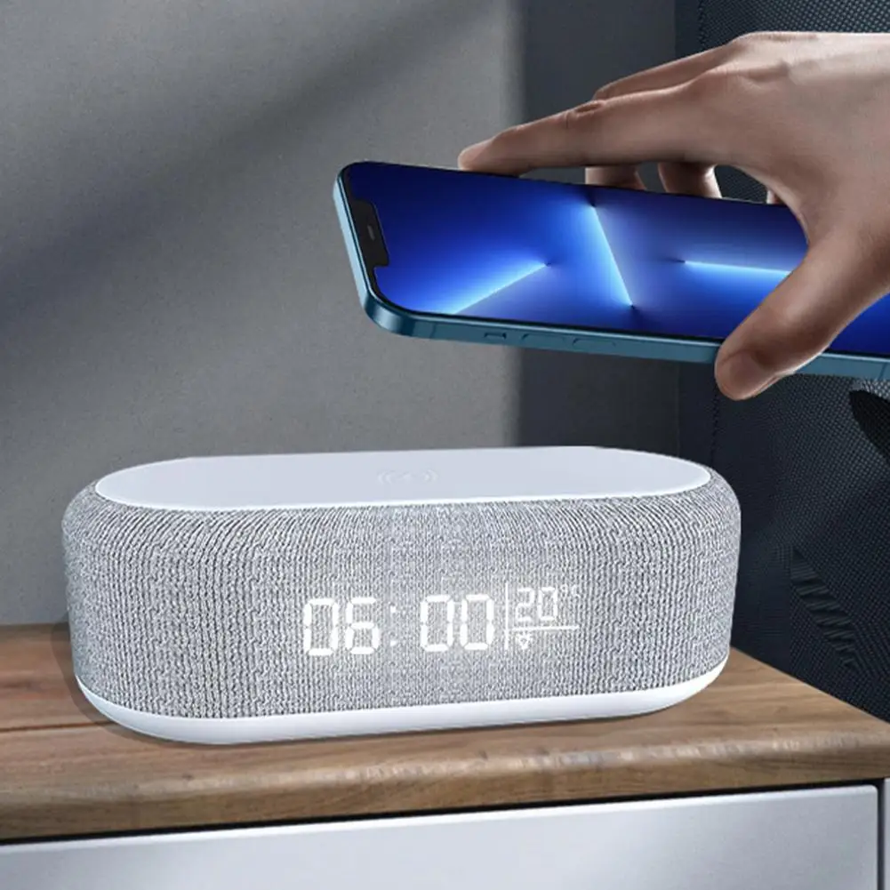 Despertador Gradual con carga inalámbrica, reloj despertador Digital con pantalla Led regulable