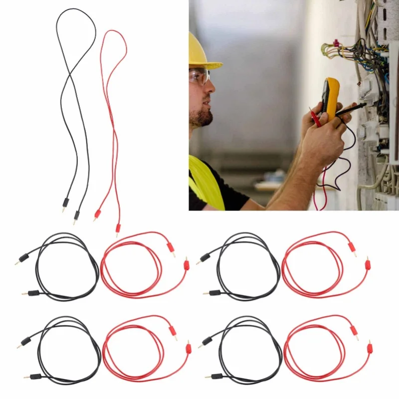 5 Sets Banana Plug Test Line Gold Plating Banana Plug Test Cable With 2mm Jack For Electrical Projects
