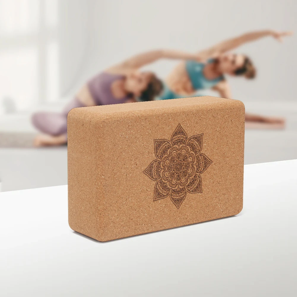 Cork Yoga Block Set EVA Gym Blocks Cork Foam Yoga Brick Exercise Stretch Body Shaping Wood Yoga Blocks Fitness Yoga Accessories