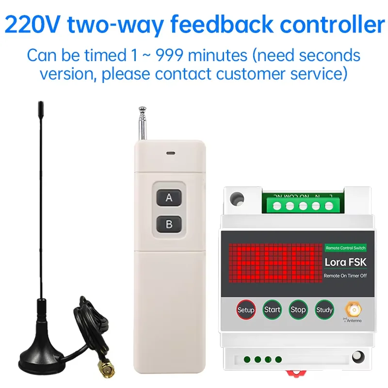 

Industrial grade isolation switch LORA 433MHz ultra-long distance wireless water pump remote switch external antenna relay modul