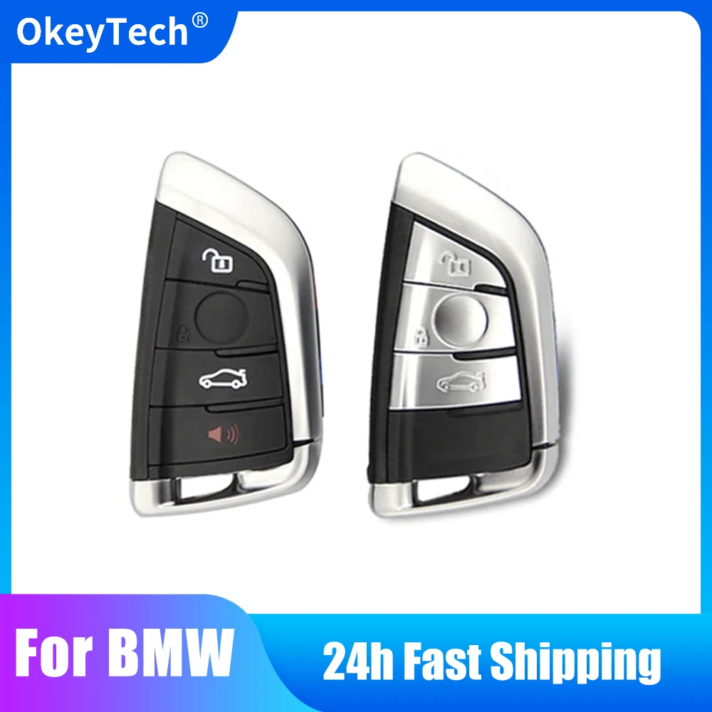 OkeyTech Smart Remote Car Key Shell Case for BMW X5 X6 F15 X6 F16 G30 7 Series G11 X1 F48 F39 Fob 3/ 4 Buttons Knife Card Style