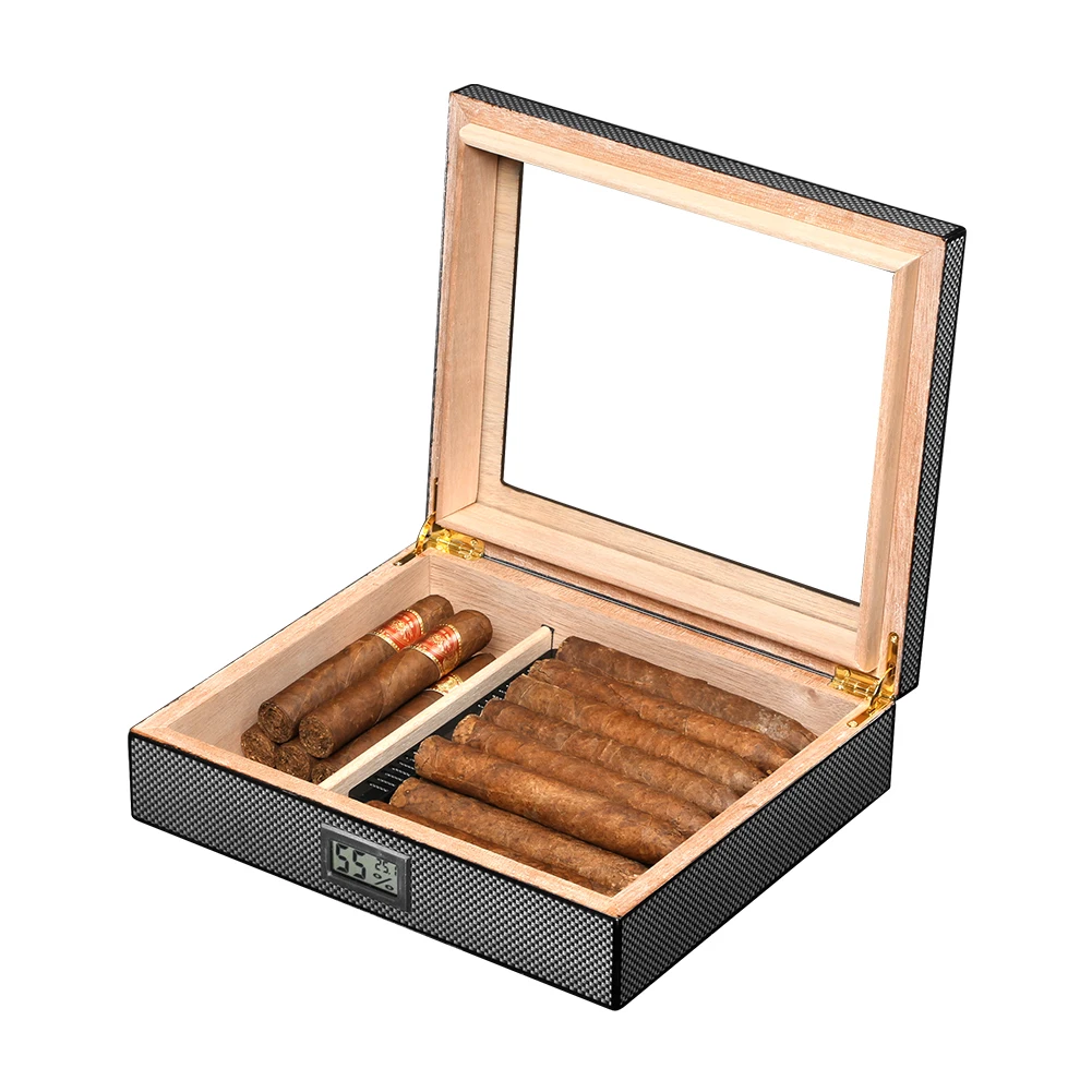 Charuto Cedar Wood Travel Humidor Puro Box Cigar Case W/ Hygrometer Humidifier Cigar Humidor Box For Cigars