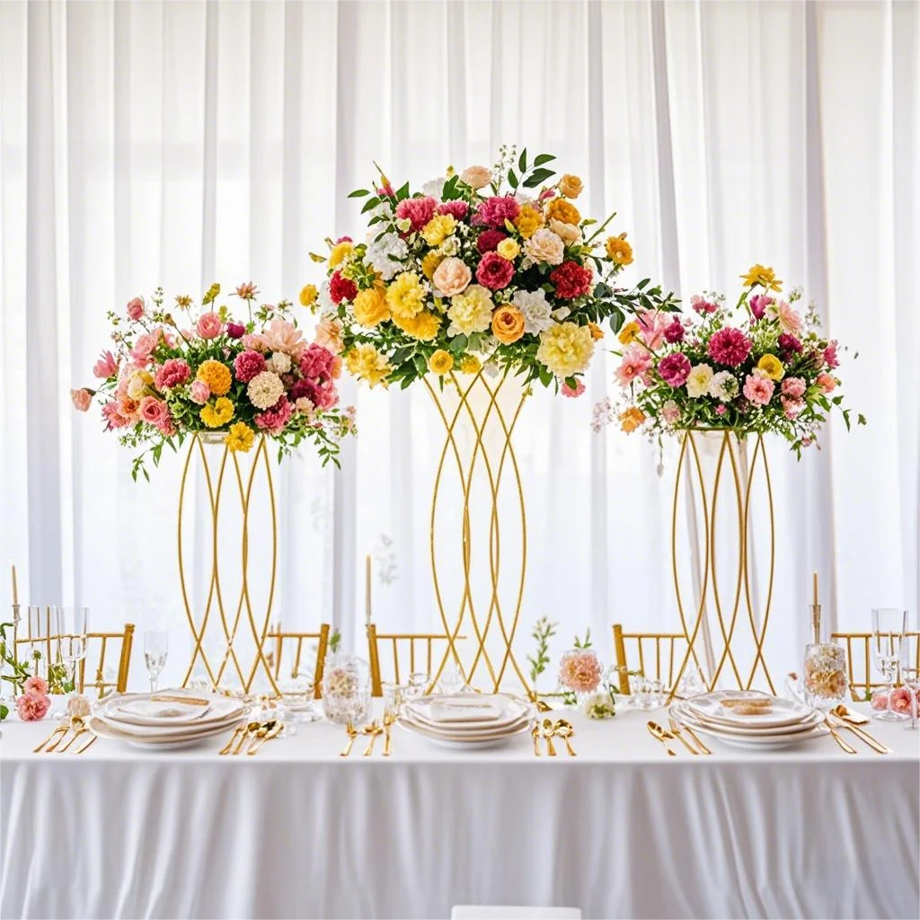 

10 PCS 30-Inch Geometric Metal Flower Stand Wedding Centerpiece flower theme birthday decoration Props Party Decor