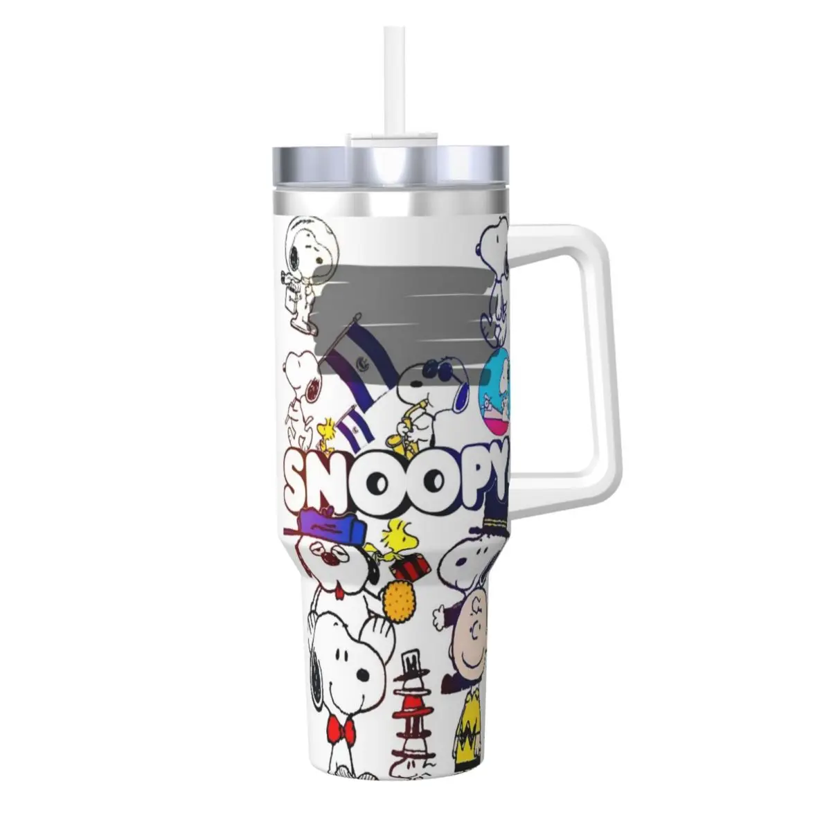 Snoopy Peanuts Tumbler Cold and Hot Water Bottle Leakproof Stainless Steel Thermal Mug Printed Driving Car Mugs